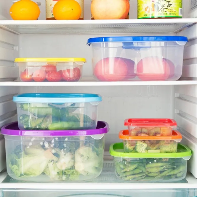 Набор радужных чипсов из 7 предметов, коробка для хранения холодильника, коробка для еды с крышкой