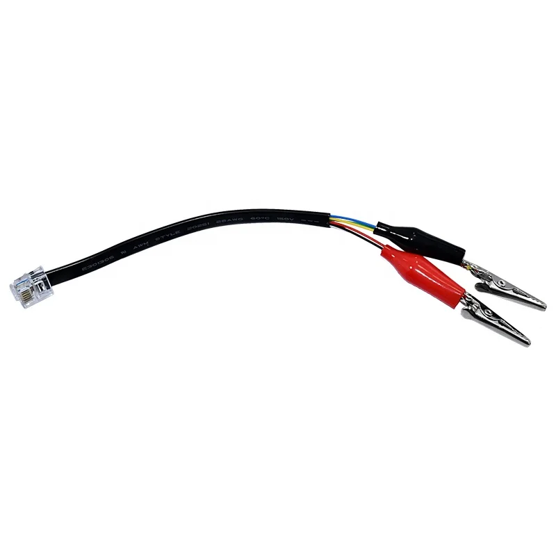 RJ11 штепсельная вилка 6P2C к красному и Черному кабелю тестера с зажимом типа «крокодил»