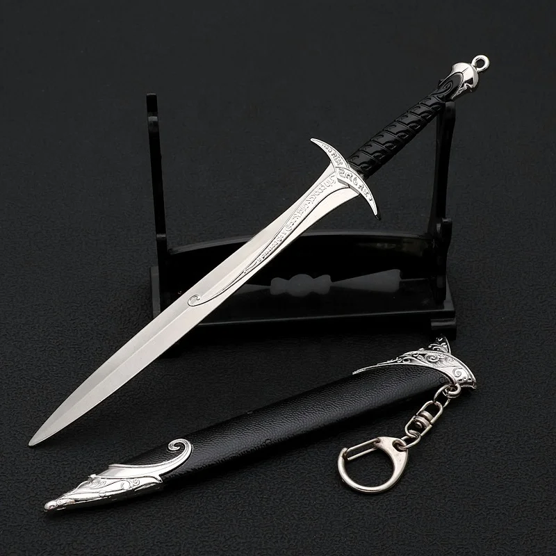 Hot Western classic movie Lord of the Rings character exclusive equipment metal crafts silver sword keychain gift toys in stock