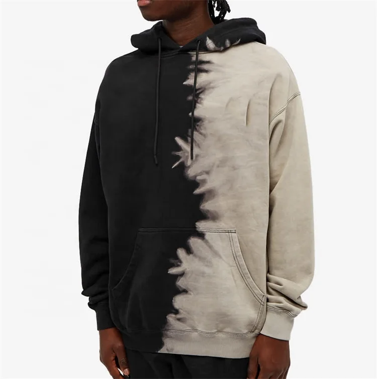 OEM Заказные мужские 100% органический хлопок Мешковатые цвета блок толстовки с карманом