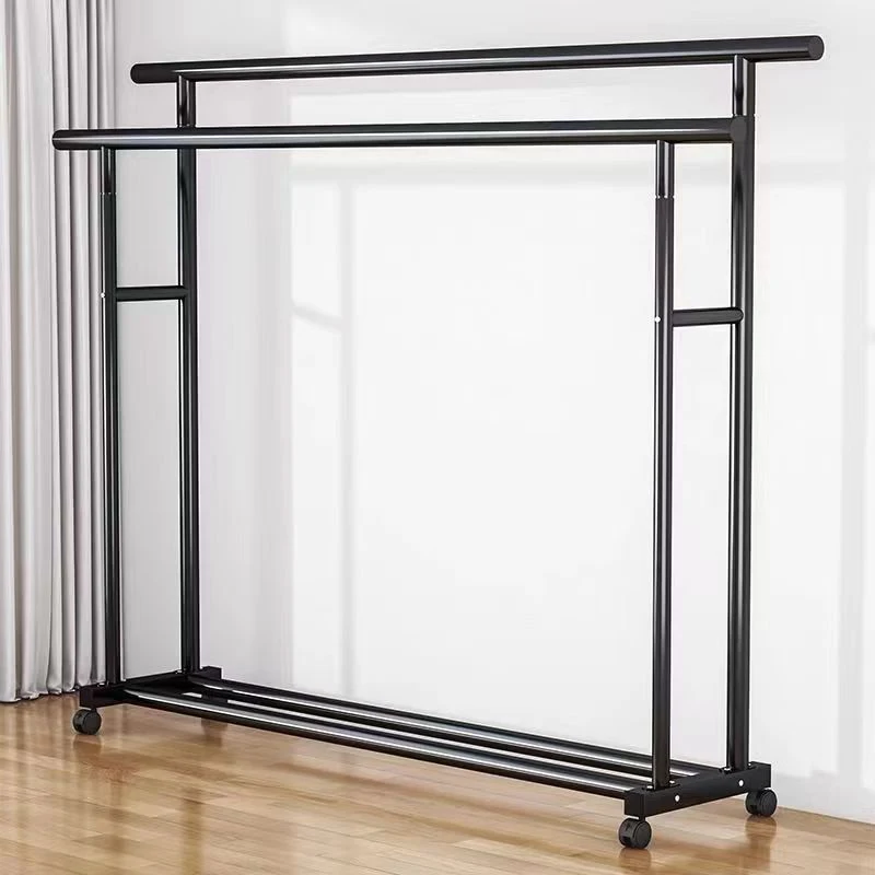 Multi-functional Metal Freestanding Clothes Rack for Clothing Display in Malls Movable Clothes Drying Rack.