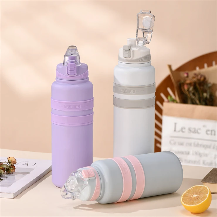 2024 New Two Ways Flip Spout Drinking Vacuum Flask Thermos Luxury 316 Stainless Steel Water Bottle With Straw