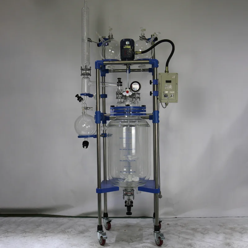 200 литр Одноместный/двойной взрывозащищенный охлаждающий в оболочке стеклянный реактор