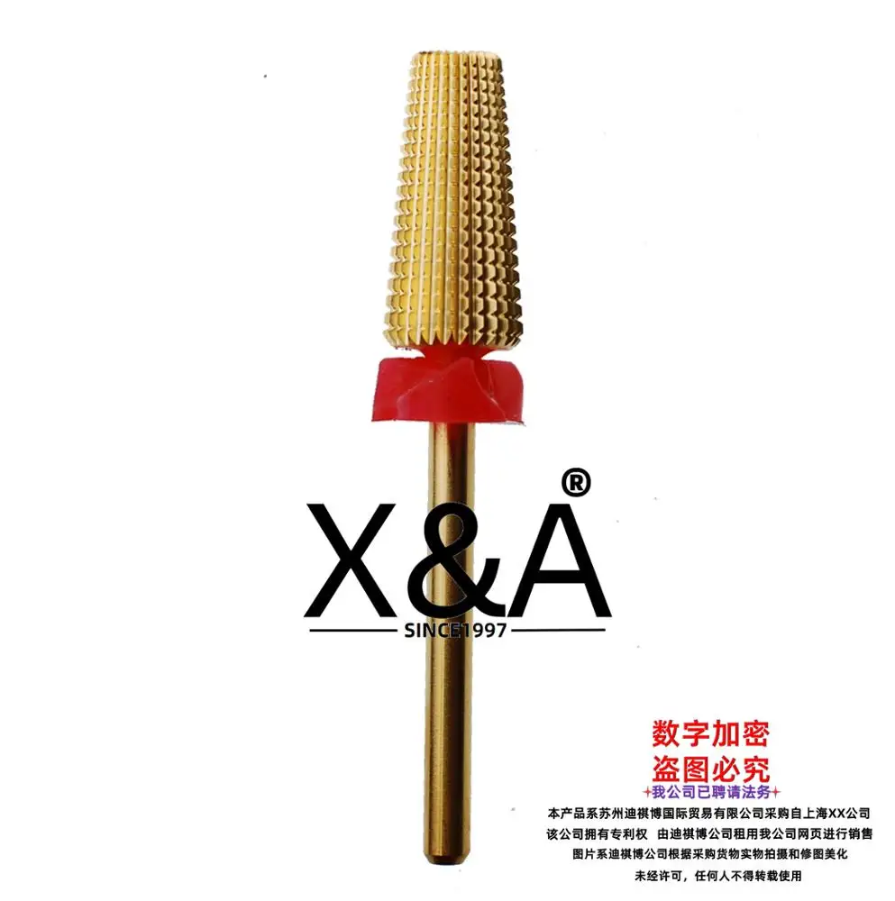 Сверло для ногтей бренда X & A с 1997 года, 5 в 1, золотистого цвета, 3/32 дюйма, F Fine, 5 в 1
