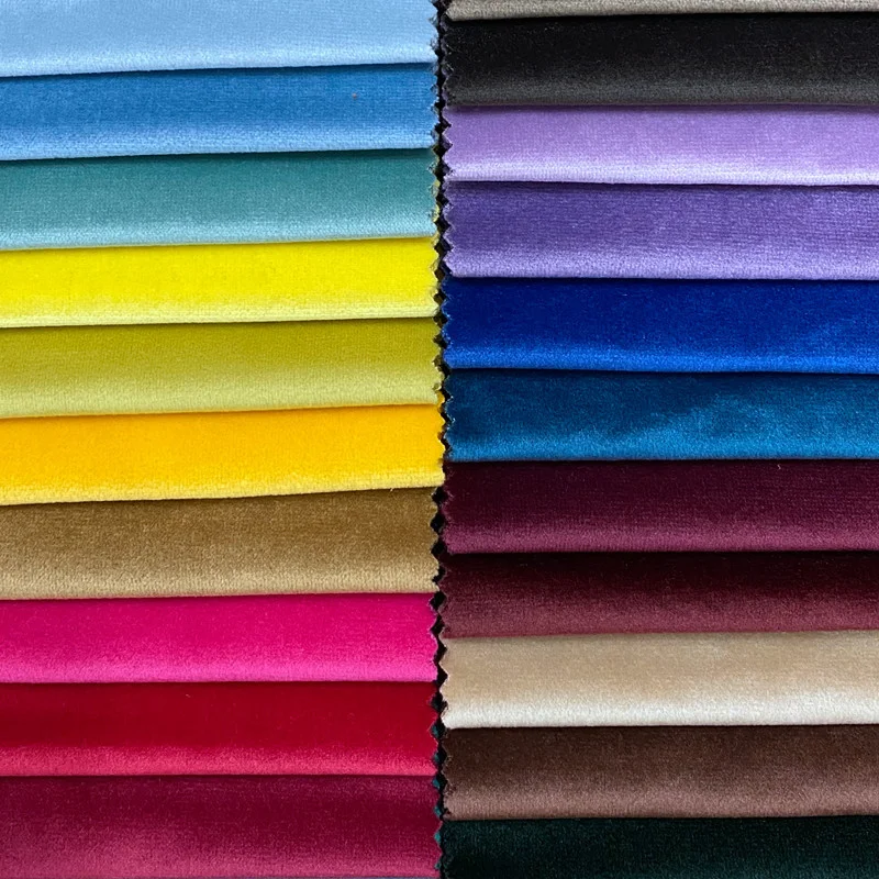 70 colors in stock high quality 270GSM/280GSM velvet fabric for sofa