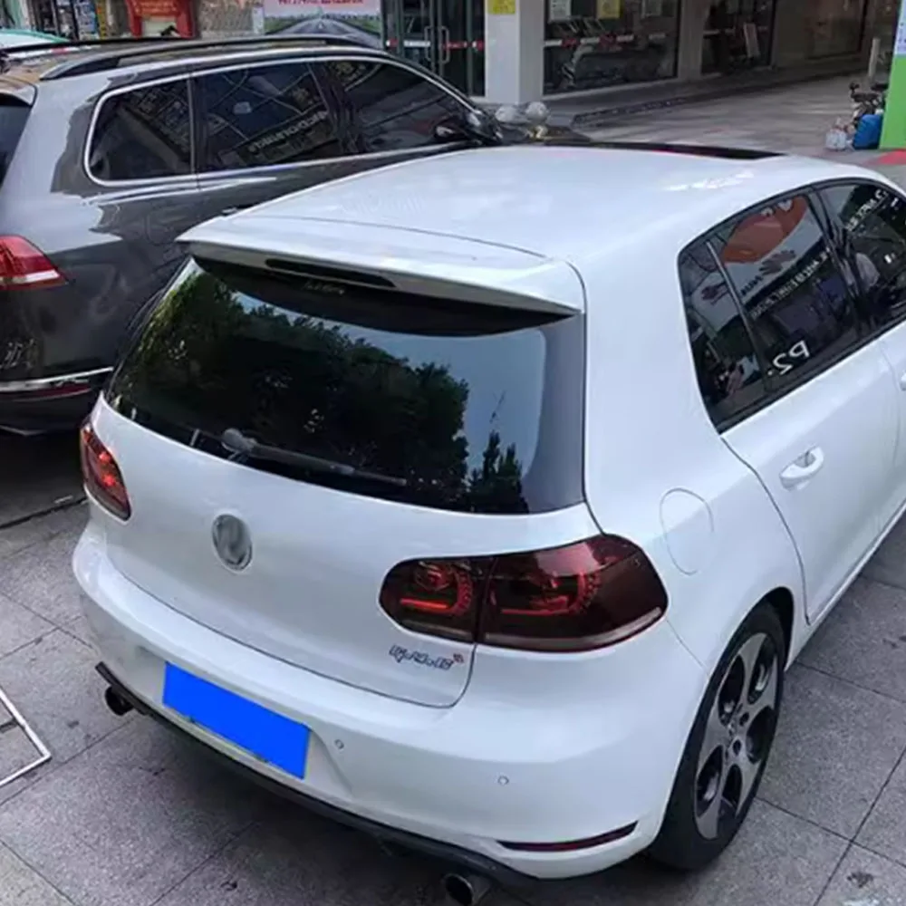 For Volkswagen Golf 6 ABT Style Rear Roof Trunk Wing Spoiler Lip MK6 Spoiler Carbon Black Unpainted Hot Selling