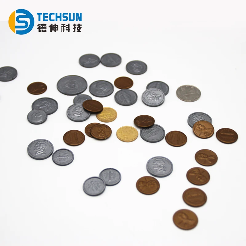 
Learning toys plastic coins set for kids cognition 6 type plastic play money coins 
