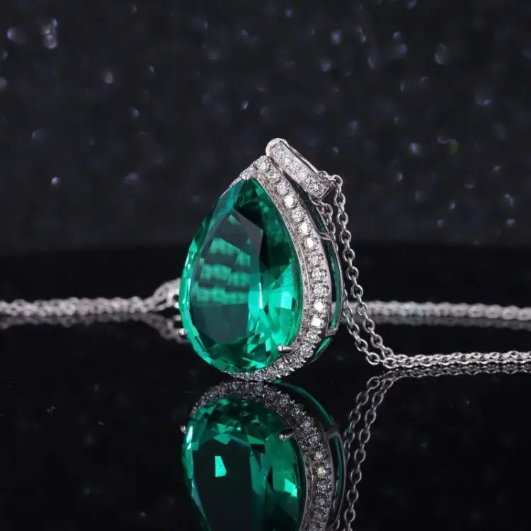 Starsgem 18k Золото 13*18 мм грушевидная форма изумрудная капля