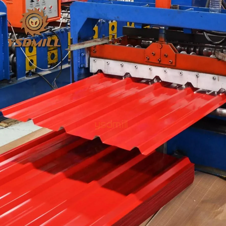 12 Waves Ral Color Coated Galvanized Corrugated Steel Sheet / GI / PPGI Roofing Plate