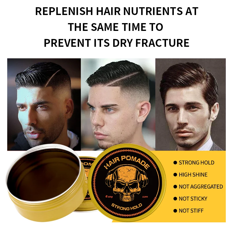 Private brand 150g olive oil shine strong hold hair gel styling product hair wax waves pomade for men