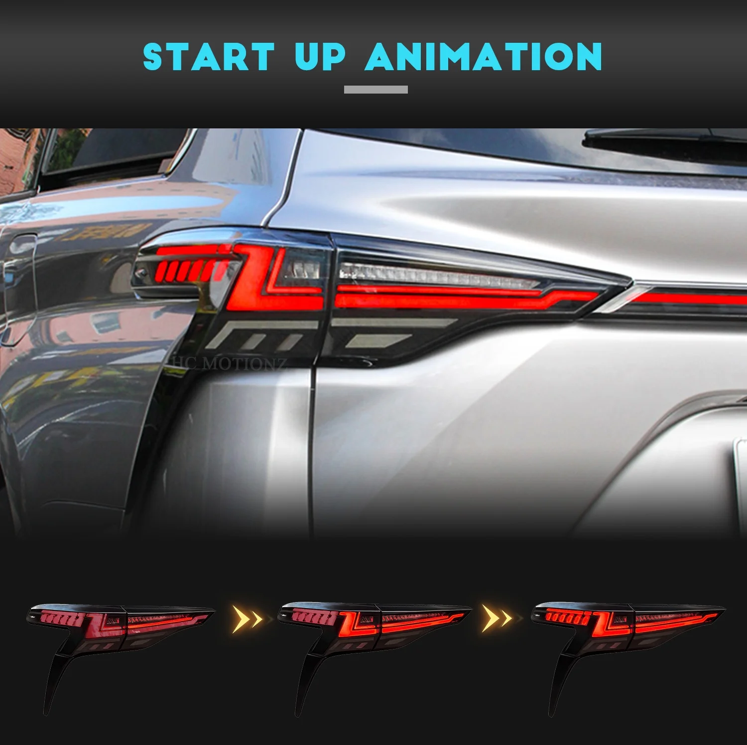 HCmotion Factory Wholesales Car Rear Lamp Assembly Granvia Back Lamps 2021 2022  LED Tail Lights For Toyota Sienna