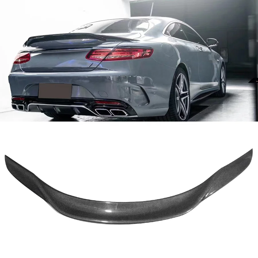 Carbon Fiber Rear Boot Wing Spoiler For  Mercedes Benz S63 C217 RT2  AMG Sedan 2014 - 2019