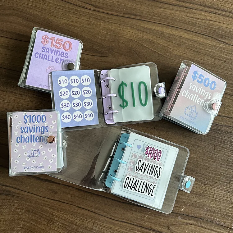 New student envelope set money saving chagllenge mini size binder budget cover sheets inside bags beginners photo album