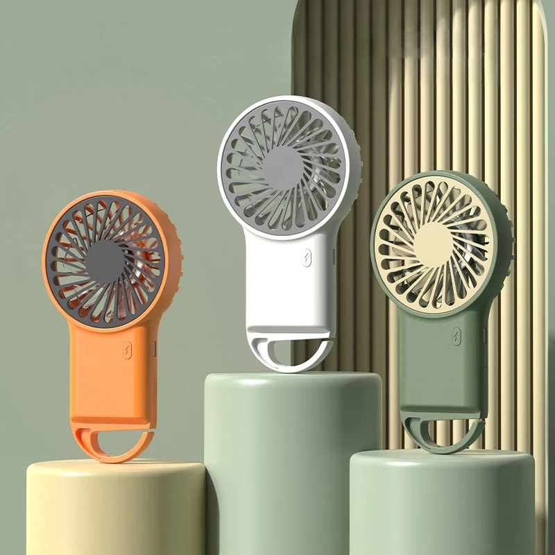 2024 new price reduction mini with hook 6v usb portable rechargeable three-speed wind cooling speed small desktop fan
