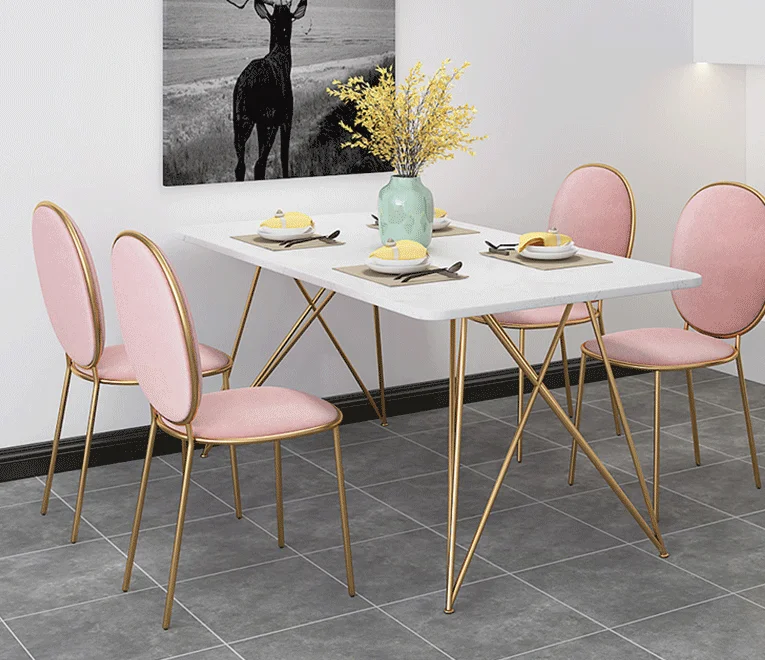 Customized Nordic Modern Marble Dining Simple Small Apartment Dining Table Home 4 People Dining Table And Chairs
