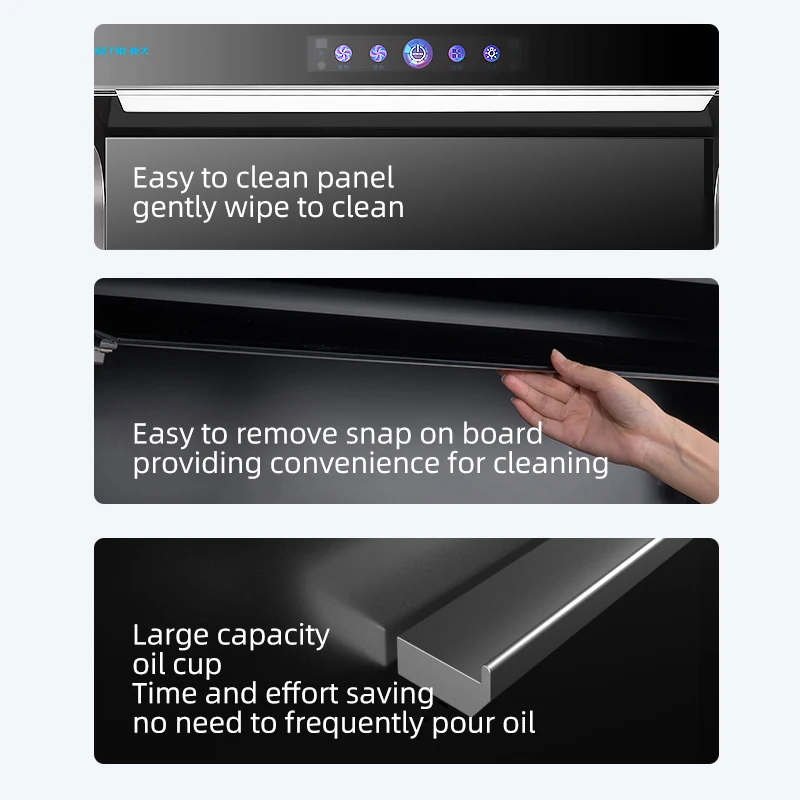 B199 modern novel design stainless steel range hood kitchen-extractor-hood-filter range hood control board for cooker