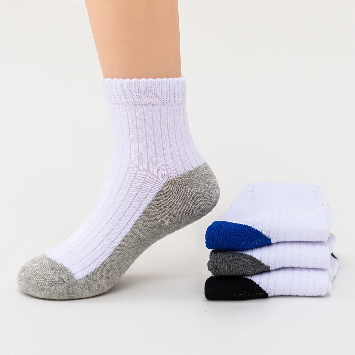Top cute boys socks pantone color cotton school socks for kids