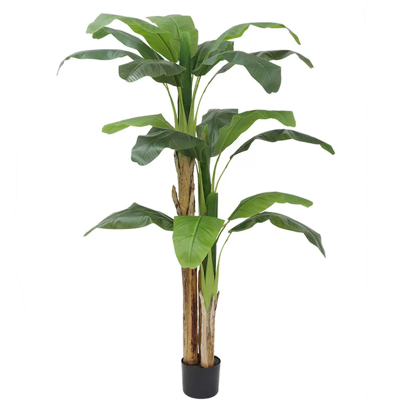 Senior Large Indoor Artificial Tropical Plantain Tree Green Garden Hotel Decoration Pot