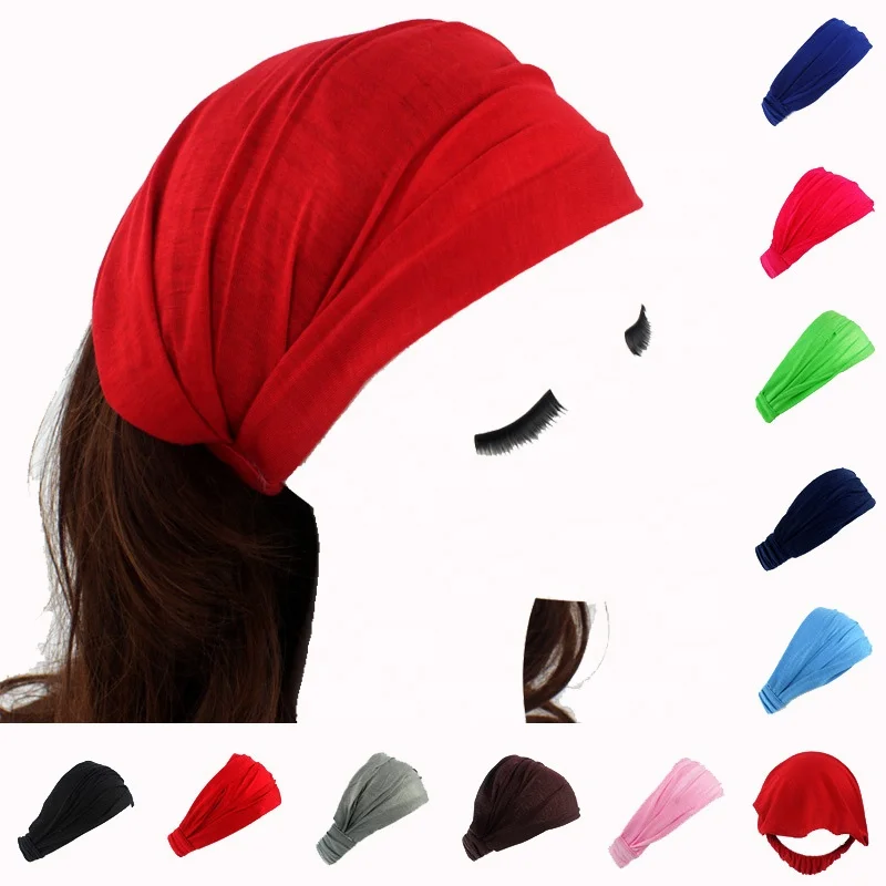 3 in 1 Women Elastic Wide Hairbands Comfortable Breathable Make Up Head wrap Fitness Yoga Running Sports Headband