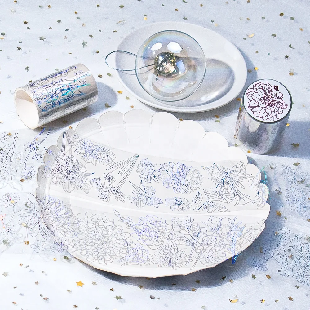 Custom Laser PET Washi Tape Sticker Manufacturer Custom Transparent PET Tape For Junk Journal