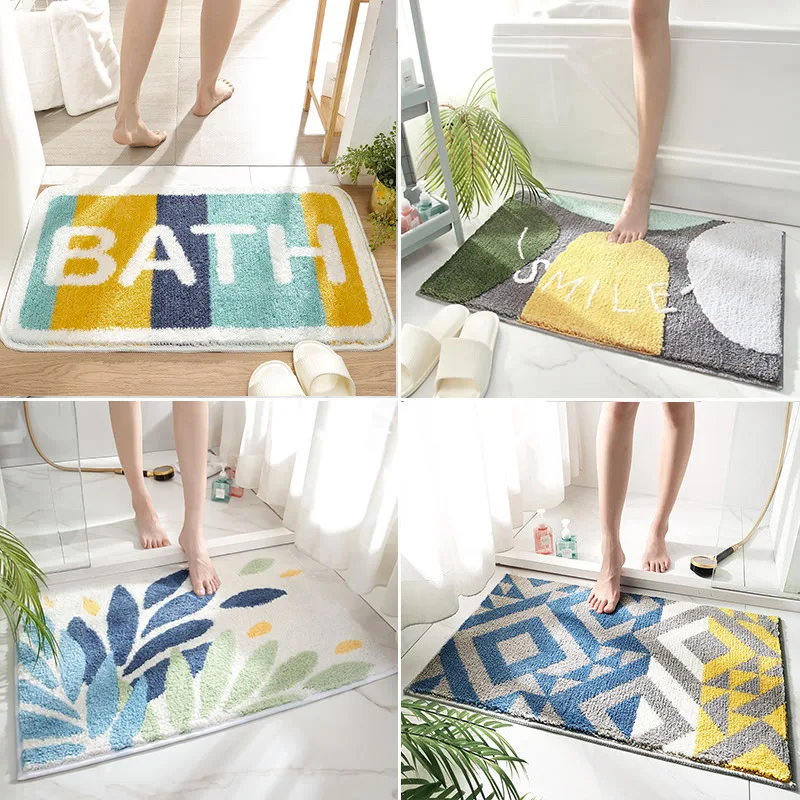 
World Hot Wholesalerugs Quick Dry Soft Kitchen Bedside Bathroom Anti-Slip Floor Bath Rugs Mat 40cm 50cm 60cm 80cm Bathroom Rugs 