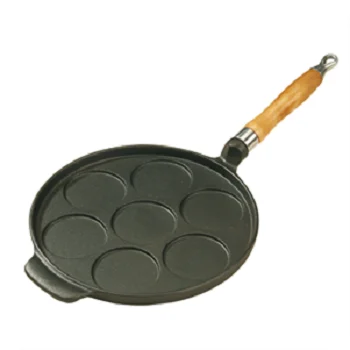 
Cast Iron Pancake Pan with Wooden Handle 