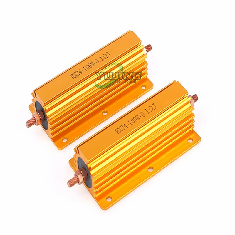 50W 100W алюминиевый силовой металлический корпус чехол с проволочной обмоткой резистор 0.01R ~ 100K 1 4 6 8 10 20 200 500 1K 10K ohm Сопротивление