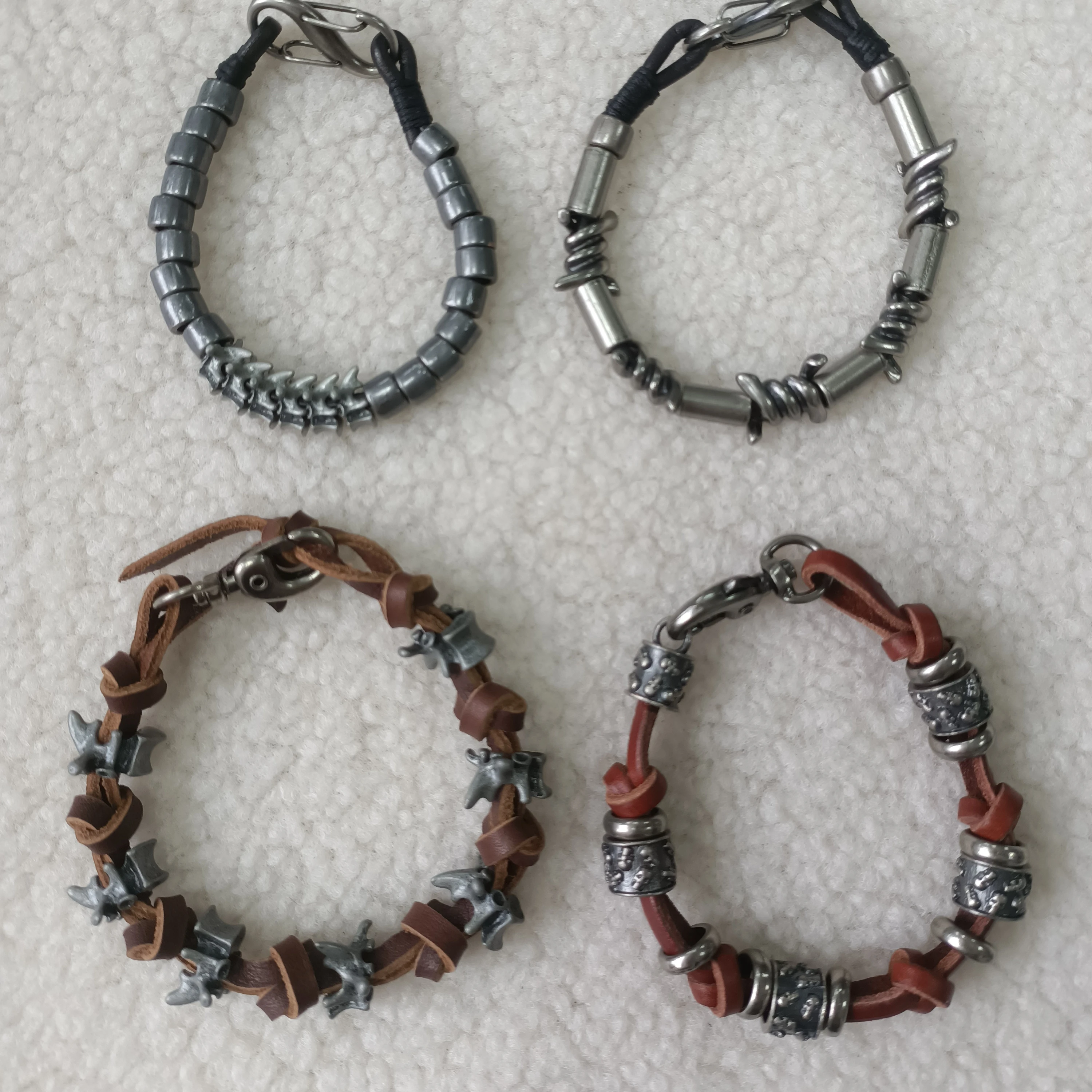 Оптовая Продажа с фабрики мужской и женский винтажный браслет из натуральной кожи металла ювелирный черепом в стиле панк