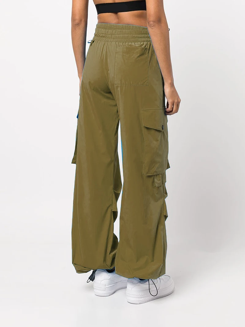 custom logo wholesale 2022 fashion baggy multi pockets casual plus size  clothes women cargo pants