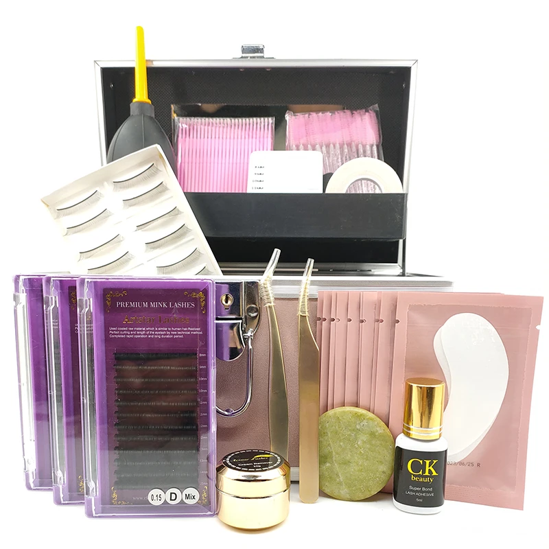 Dark Black Hand Made Volume Eyelash Extension Real Mink 0.18 Thickness LC Curl Supplies Korean PBT Fiber Materials