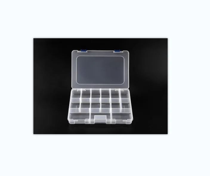 Adjustable transparent plastic bait box bait hook storage box bracket fishing tackle box