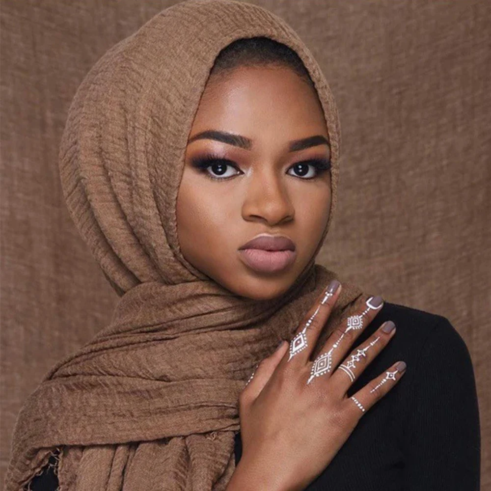 Wholesale China White custom Head Scarves Cheap Women Ethnic Muslim hijabs Plain Cotton Scarf