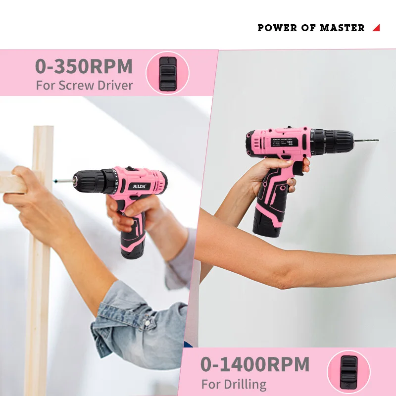 Rechargeable household impact drill lithium battery 12v electric hand drill electric screwdriver set Wholesale