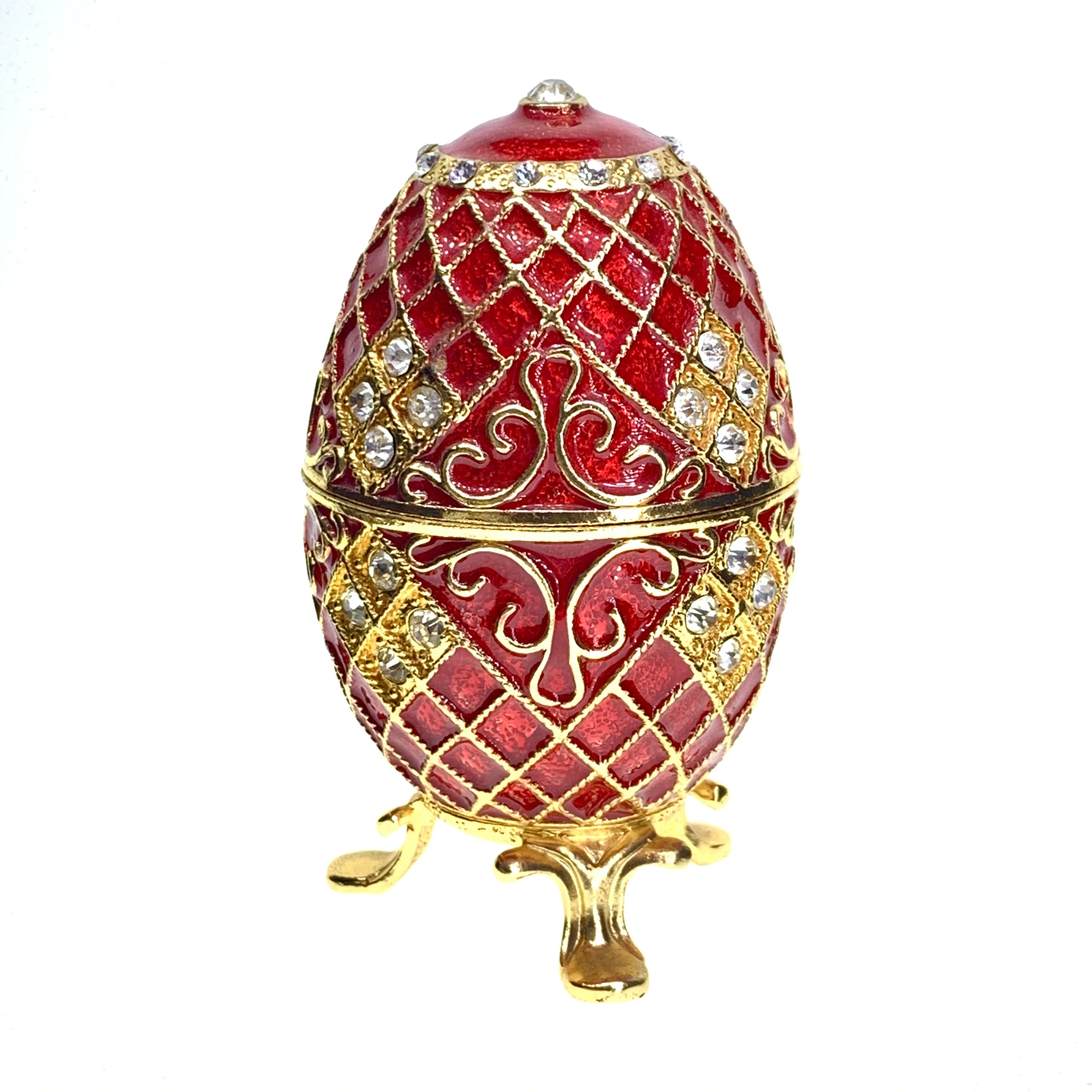 QIFU New arrival Russian faberge egg jewelry box metal Gift for Christmas gifts