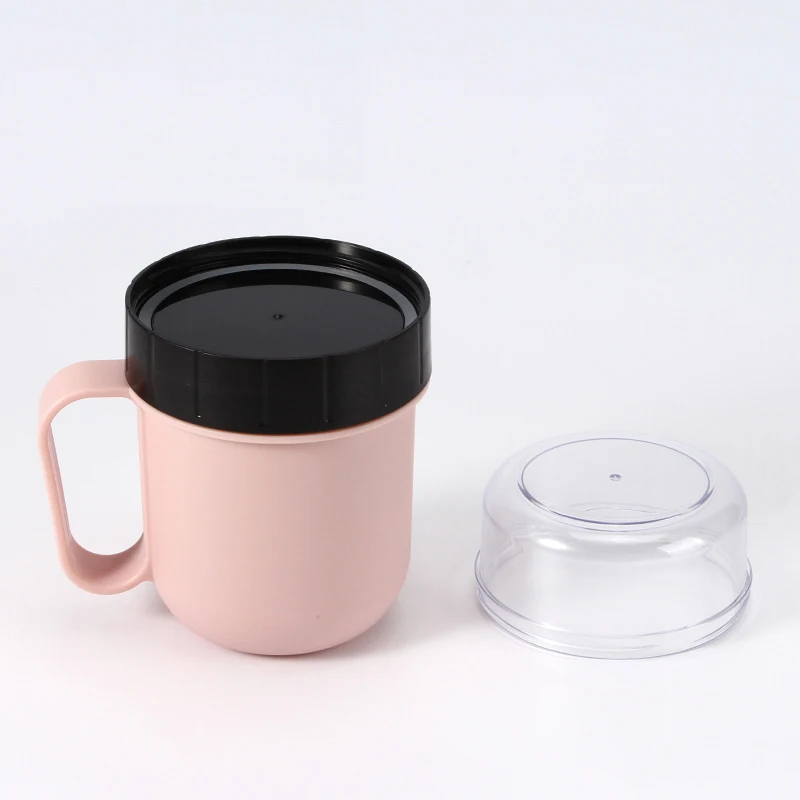 Wheat straw Lunch box Soup cup 750ML round can microwave sealed leakproof plastic soup pot breakfast cup porridge box