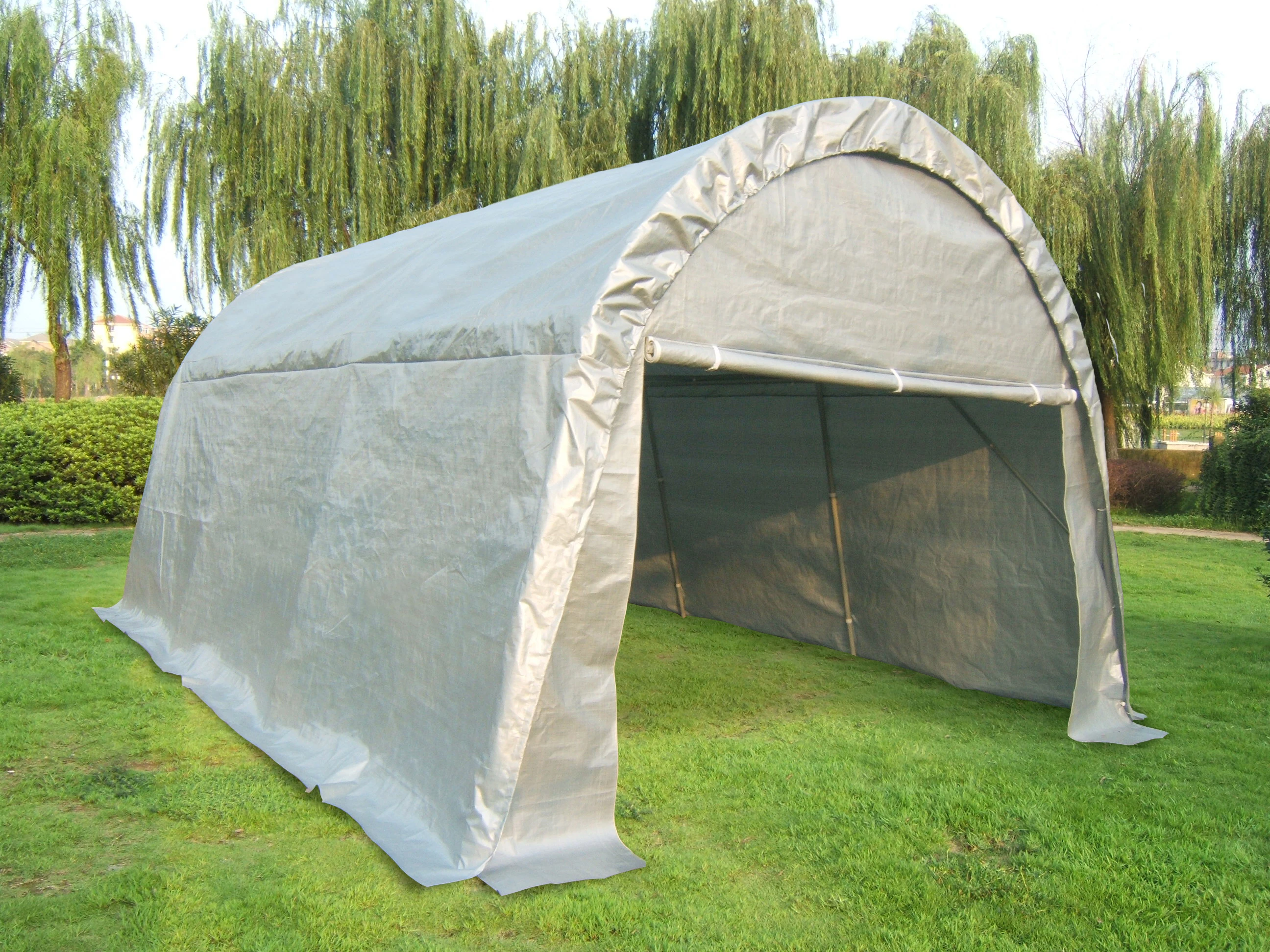 4*6M Rounded Roof Car Port Canopy Retractable Carport Durable Car Garage Shelter Carport Fold Car Tent