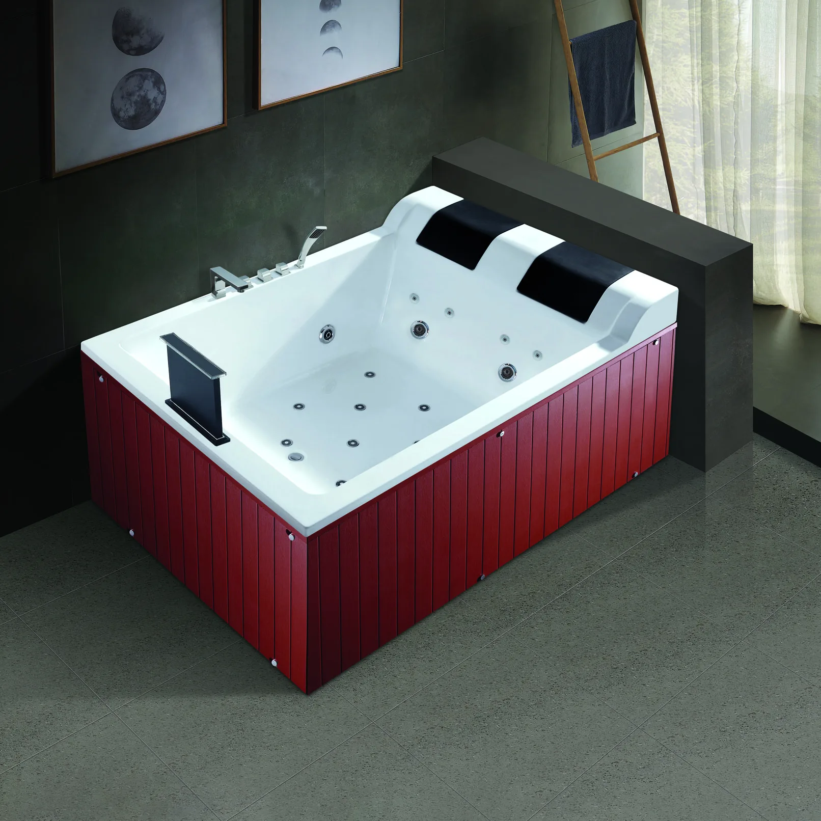 Cheap 2 Person Modern Acrylic White Bath Tub Jet Freestanding Whirlpool Bathtub With Massage Jacuzzis Function Bathtub