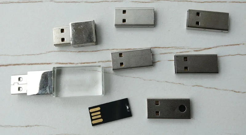 customized micro pendrive UDP chips with metal sleeve and colorful LED for glass krystall USB Flash memory sticks pen drive