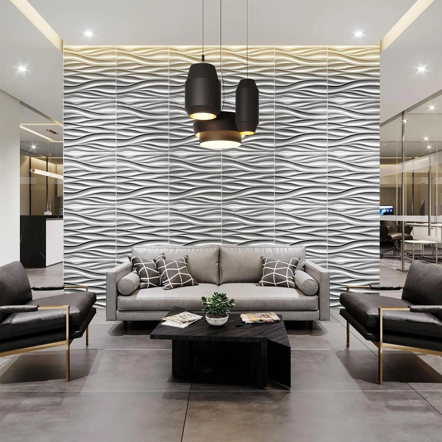 Home Decoration Wall Panels Wall Decor Panel Interior 3d Wallpaper Rich Color 3d Board Modern Pvc Material Geometric 0.8mm