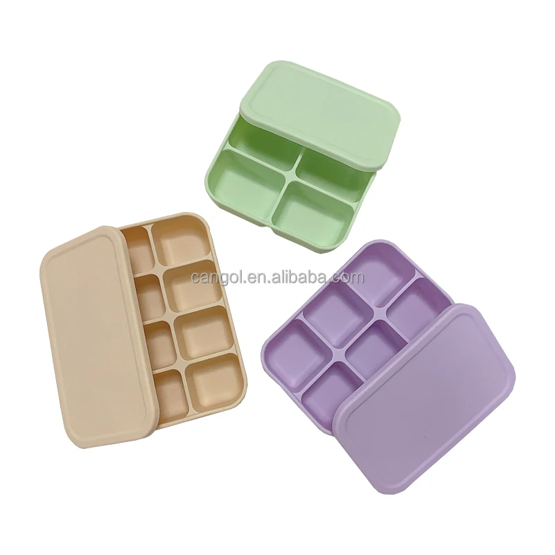 Silicone Snack Box Containers for Kids Reusable Snack Food Storage Container Divided Meal Containers for School Work Travel