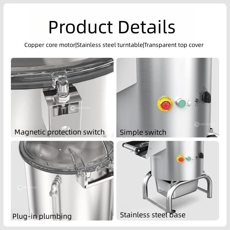 Commercial Potato Peeler Machine 70-260KG/H Automatic Stainless Steel Vegetable Fruit Potato Peeling Machine