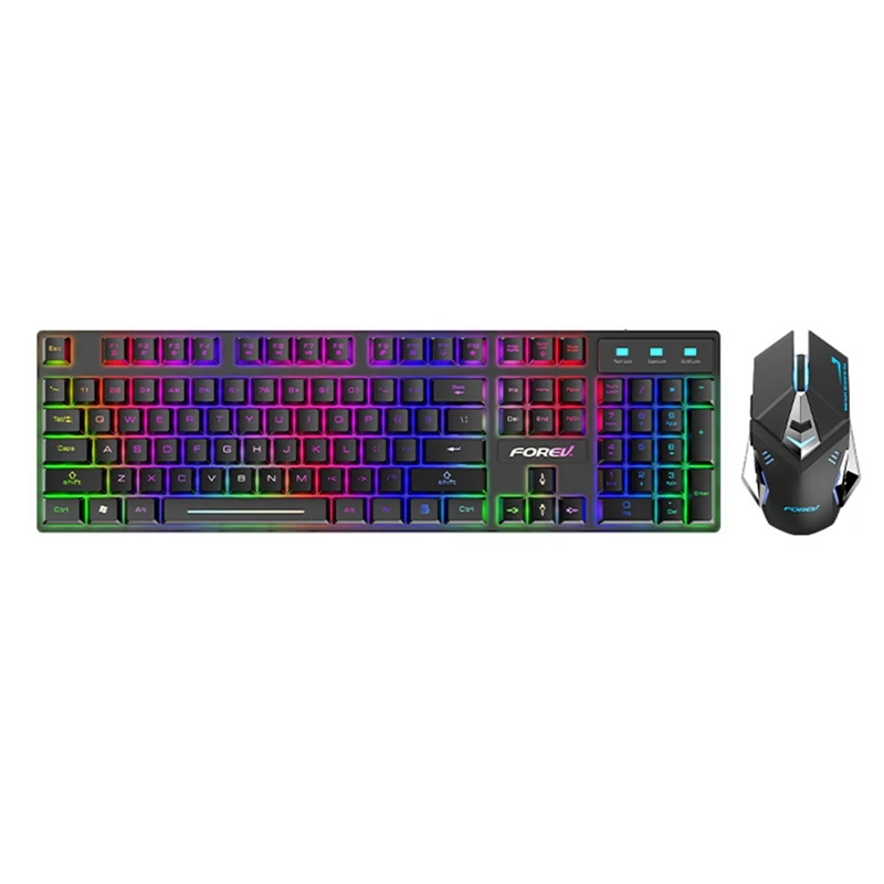  Красочные светящиеся RGB компьютерная Механическая игровая клавиатура и мышь комбо беспроводная
