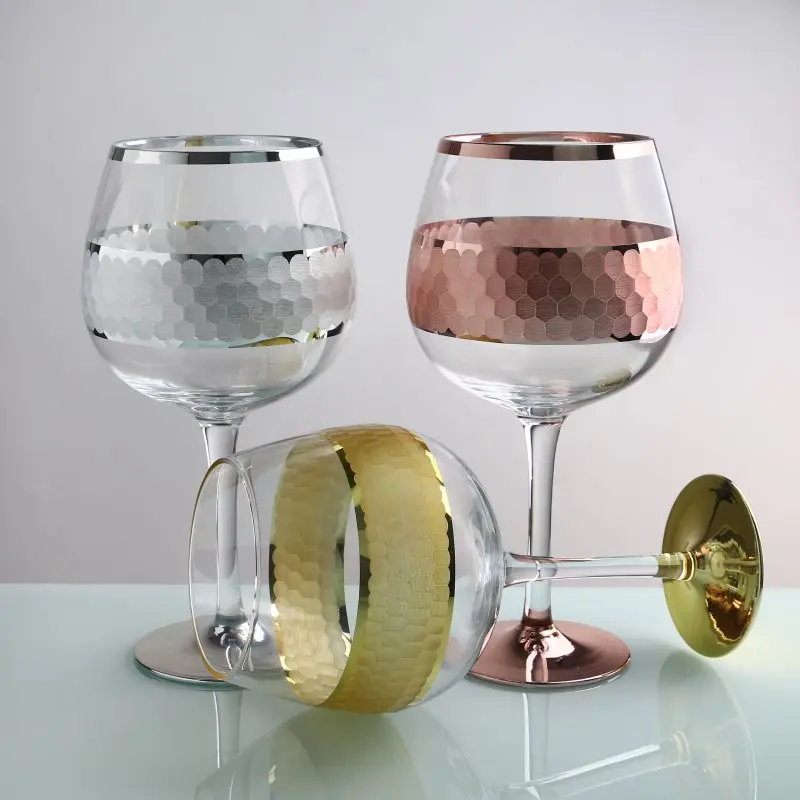 custom logo Lead Free Crystal Gin Tonic red wine Glass Gin Balloon Wine Glass Goblet Cocktail Gin Glasses