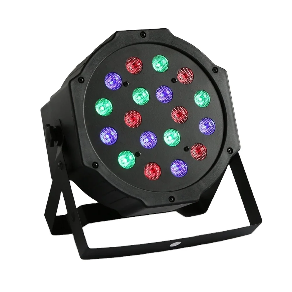 RGB PAR Light 18 LEDs DMX512 Color Mixing Wash Can Stage Light Disco DJ Wedding Party Show Live Concert Lighting