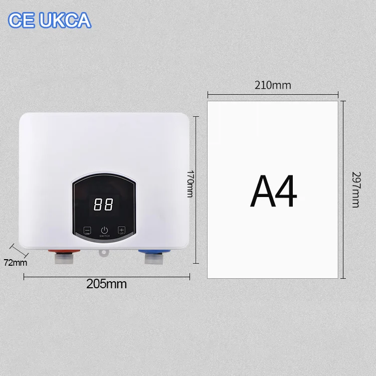 3.5kW 4.5kW 5.5kW Thermostatic calentador de agua Hot Water Geyser Tankless Instant Electric Water Heater
