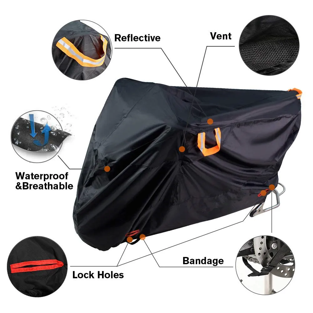 Heavy Duty 210D Waterproof UV Protective Tear Proof Motorbike Cover / Motorcycle Covers