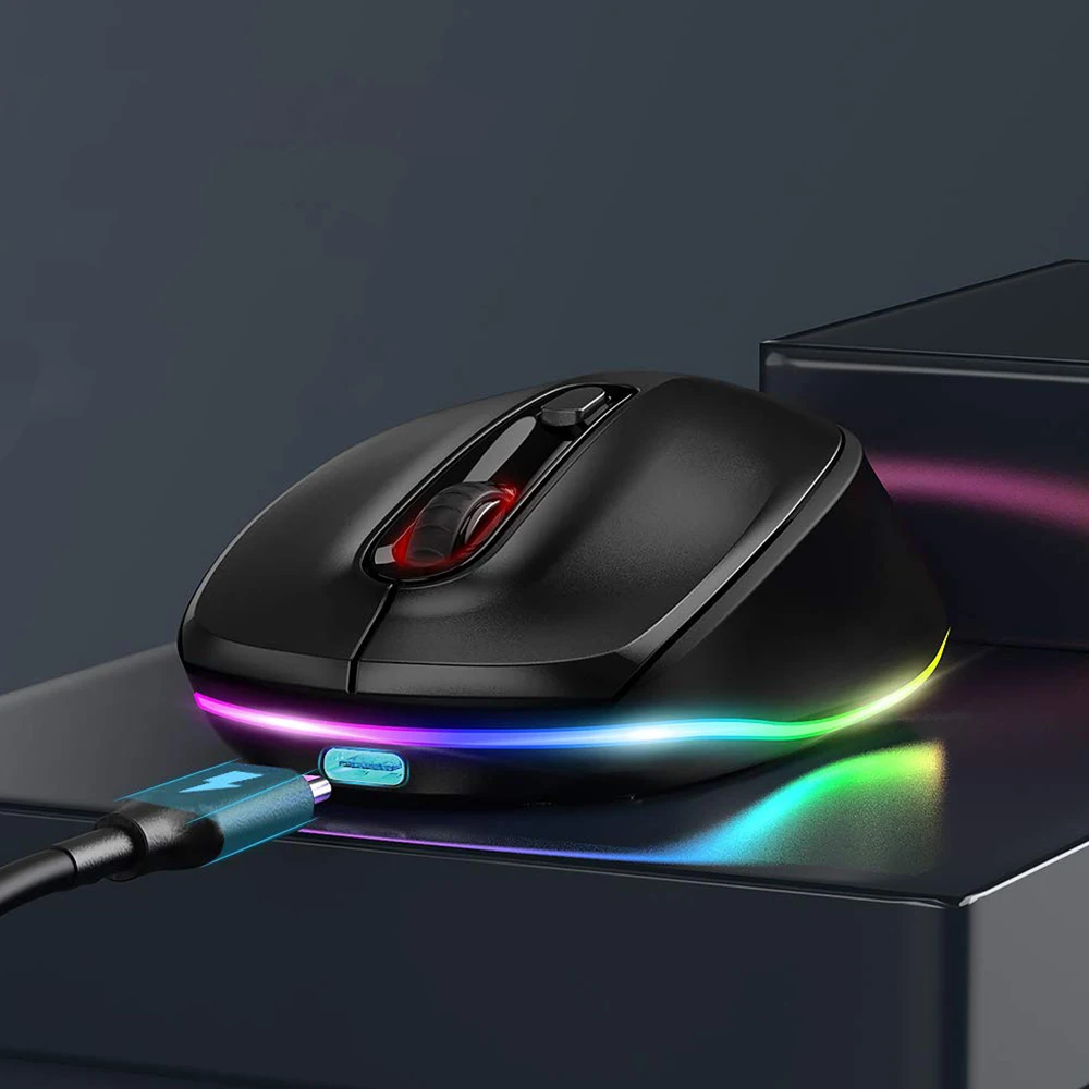 SEENDA LED Wireless Mouse with Illumination Colorful Mice for Laptop PC Mac Tablet Rechargeable RGB Mouse