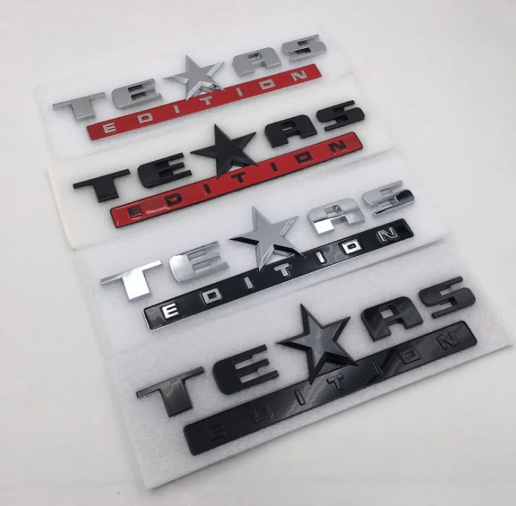 TEXAS Rear Tail Fender Chrome  Car Side Logo Sticker Nameplate Parts Car Decal Car Emblem Badge