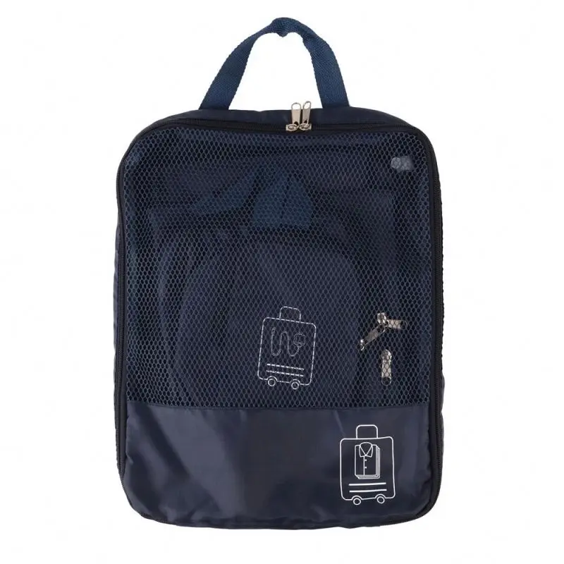 Новый стиль Упаковка Кубики 5-Pcs органайзер для поездок, аксессуары для ванной комнаты с мешок для обуви чехол для нижнего белья сжатия дорожная сумка-Органайзер