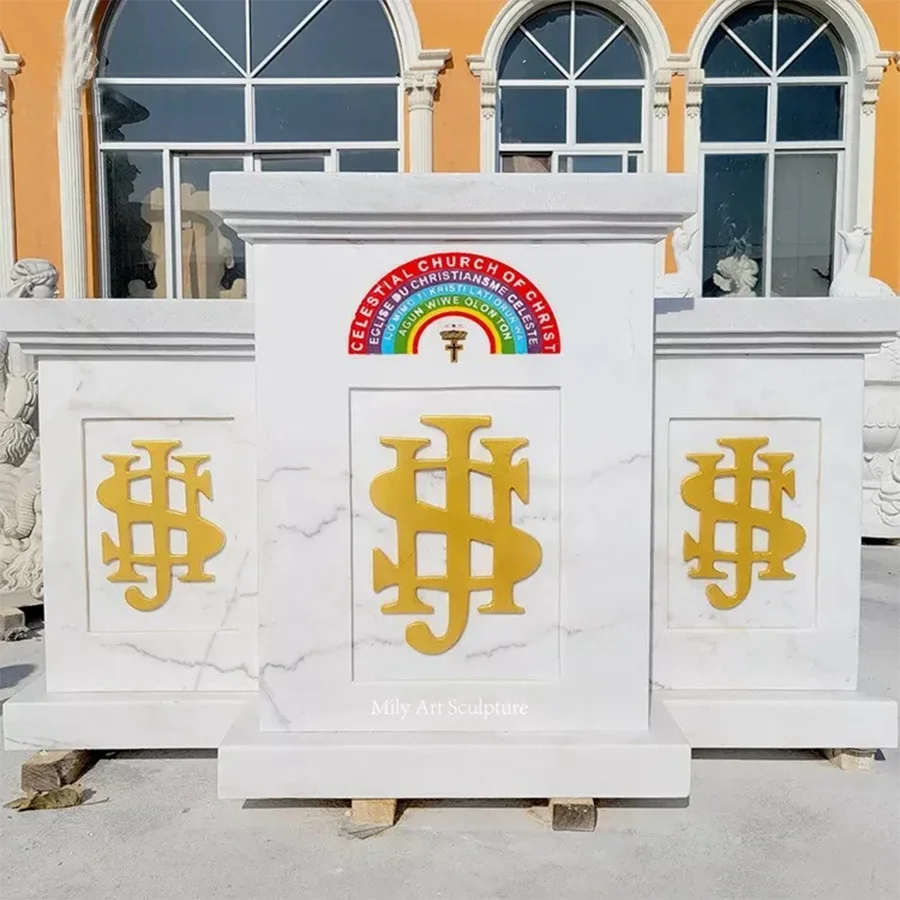 MUSI High Quality Modern Church Marble Pulpit Sculpture Designs For Religious